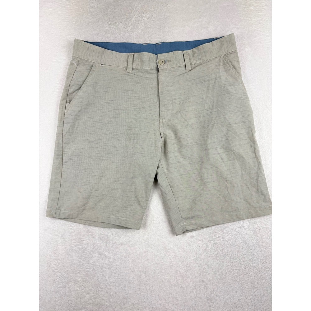 Burnside Mens Hybrid Shorts Gray Micro Stripe Size 36 Quick Dry Casual Golf